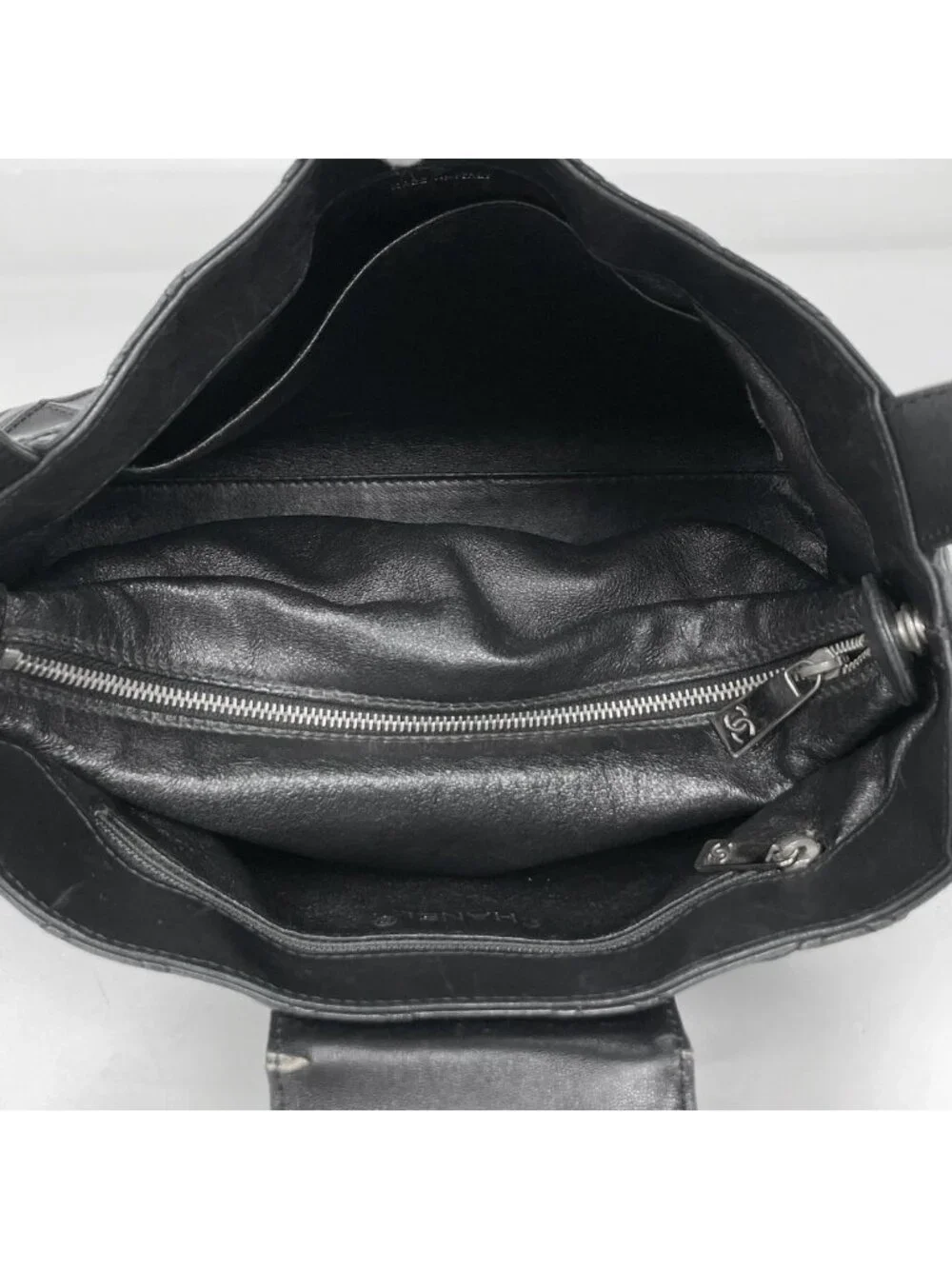 Chanel Tote CC Logo Cosmos Line Leather Black